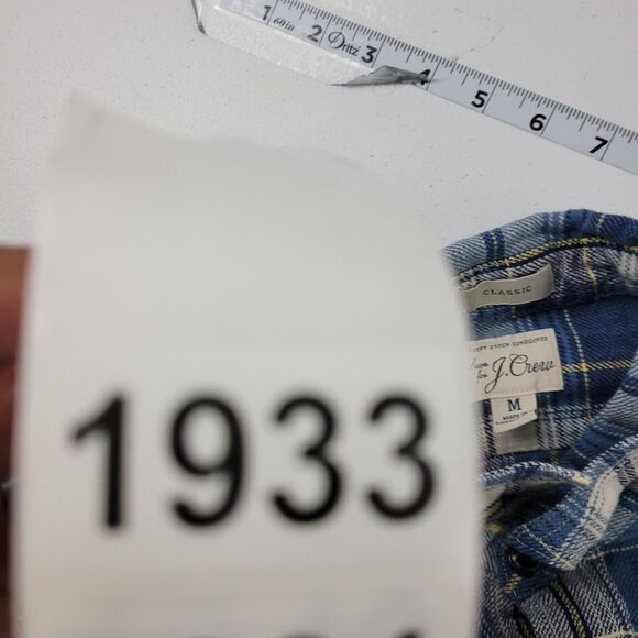J.Crew mens flannel long sleeve button down shirt plaid blue M 1933 - Picture 10 of 10